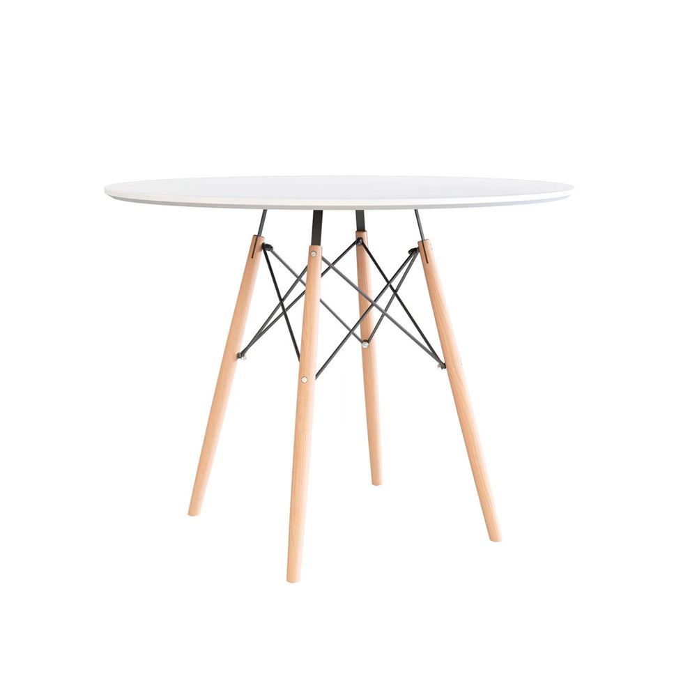 Mesa De Comedor Circular Eames Round 100 Cm Mdf Blanco Ofideas